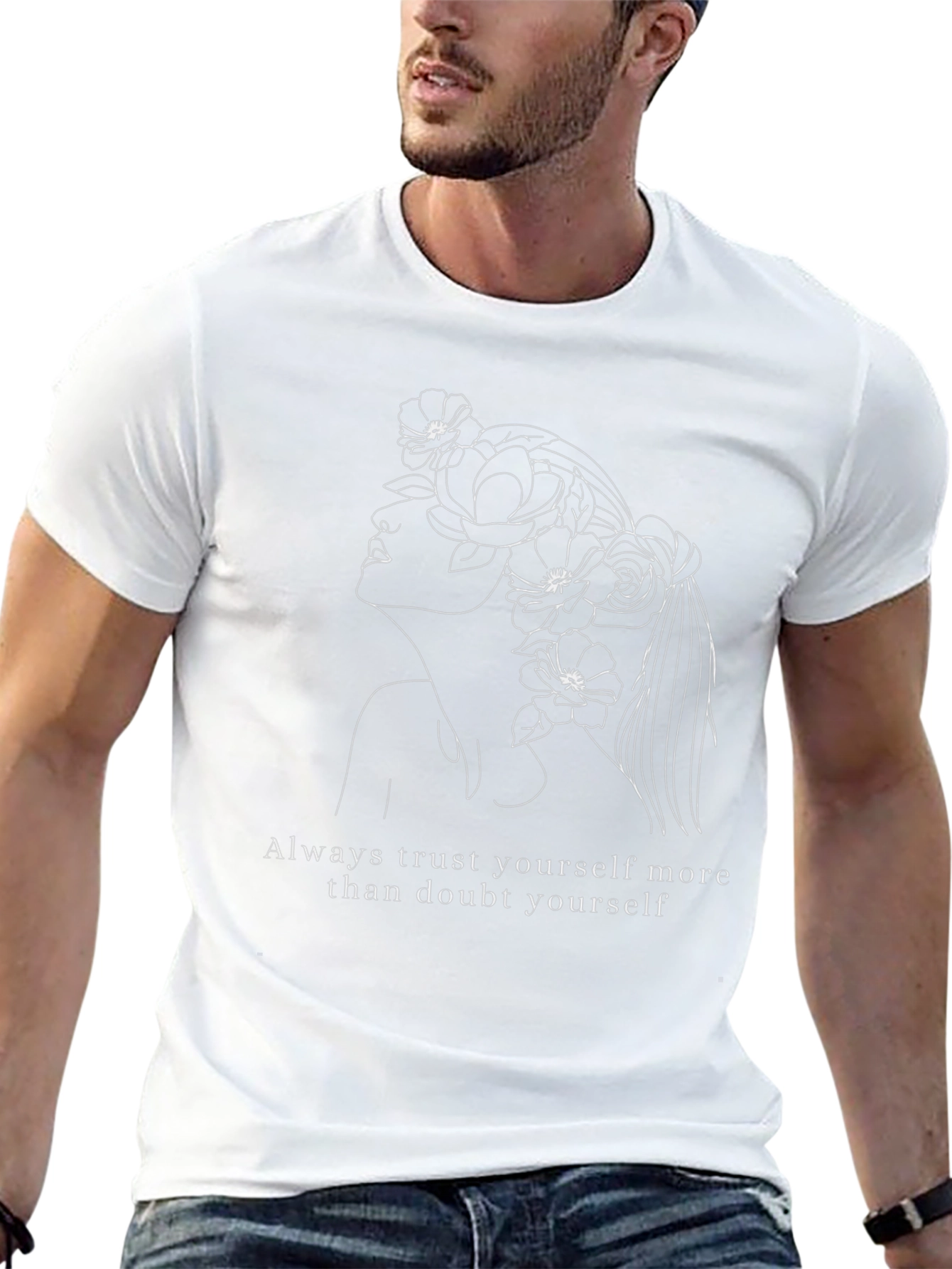 Floral Woman Line Art T-Shirt: Trust Yourself