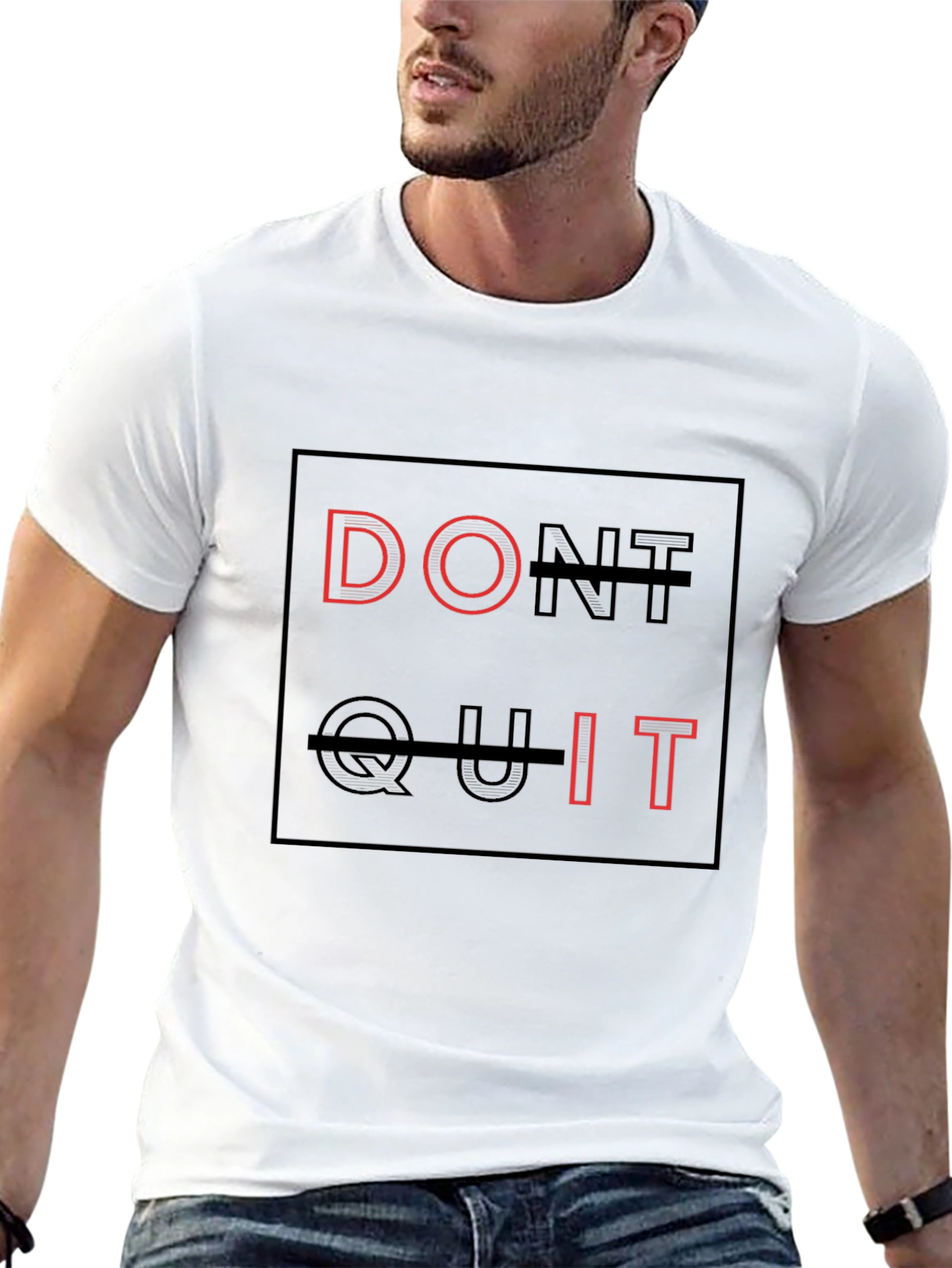 Motivational Dont Quit Black Graphic Tee