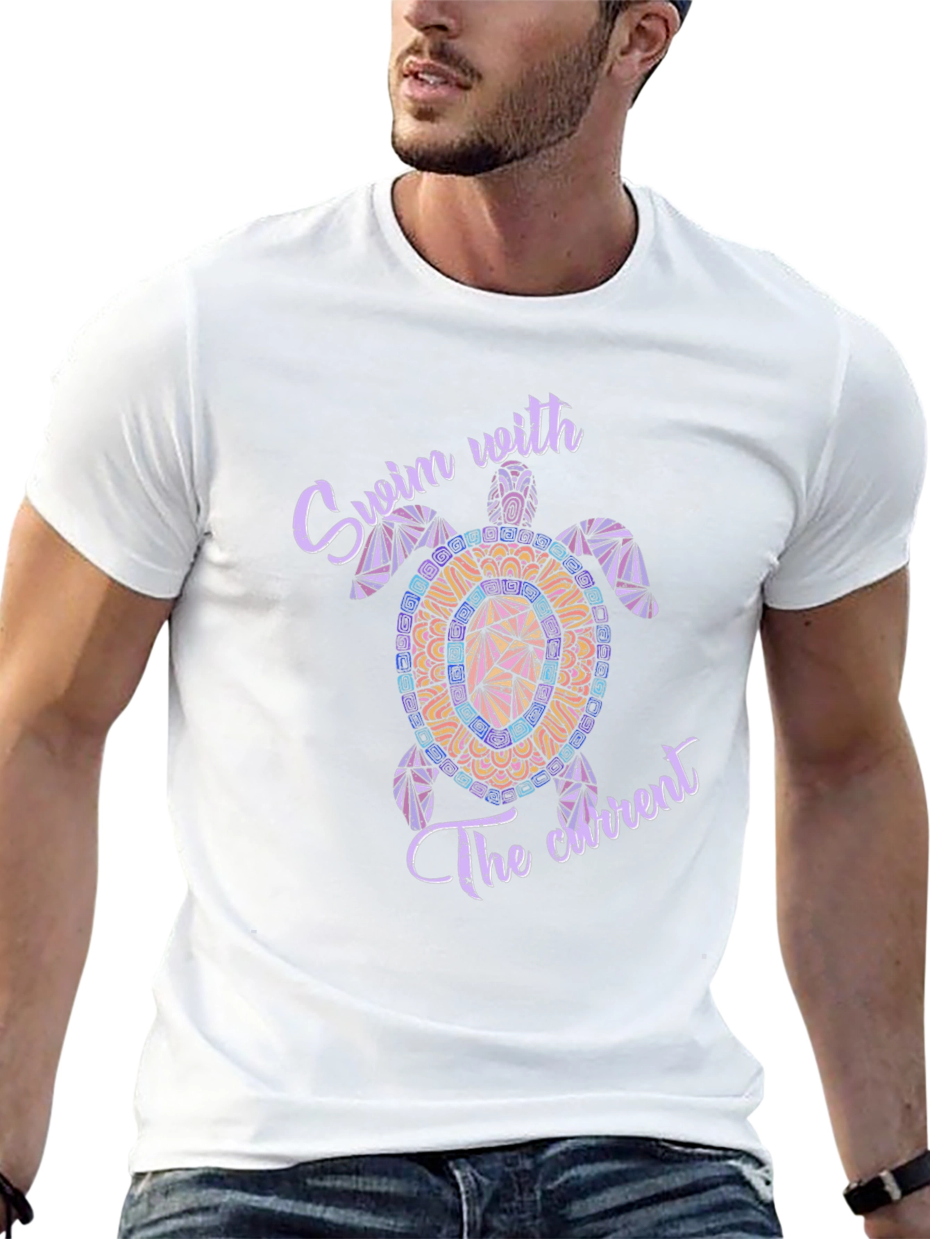 Swim with the Current Turtle T-Shirt
