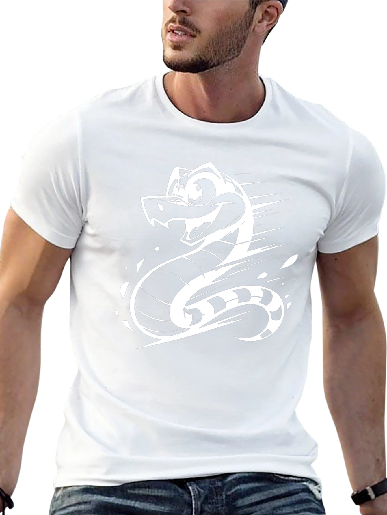 Cartoon Snake Graphic T-Shirt