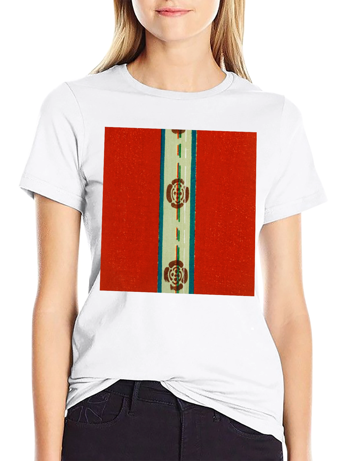 Retro Floral Road Graphic Tee - Classic Style