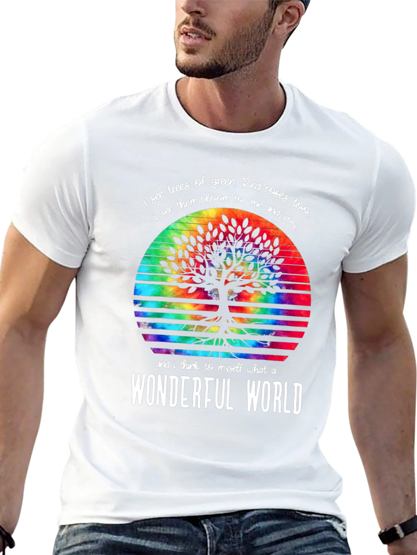 Wonderful World Tree Tie-Dye Graphic Tee