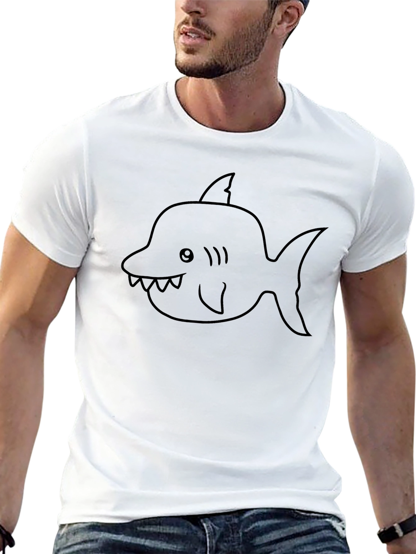 Shark Graphic Tee - Mens Black T-Shirt