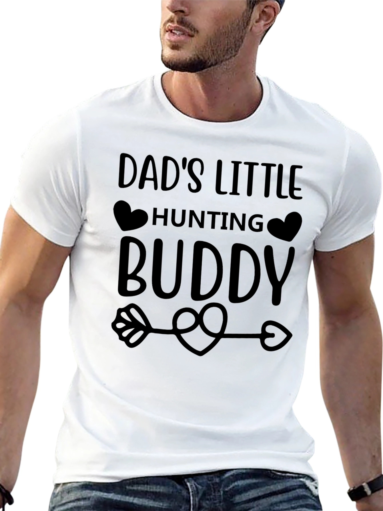 Dads Little Hunting Buddy Graphic Tee - Black