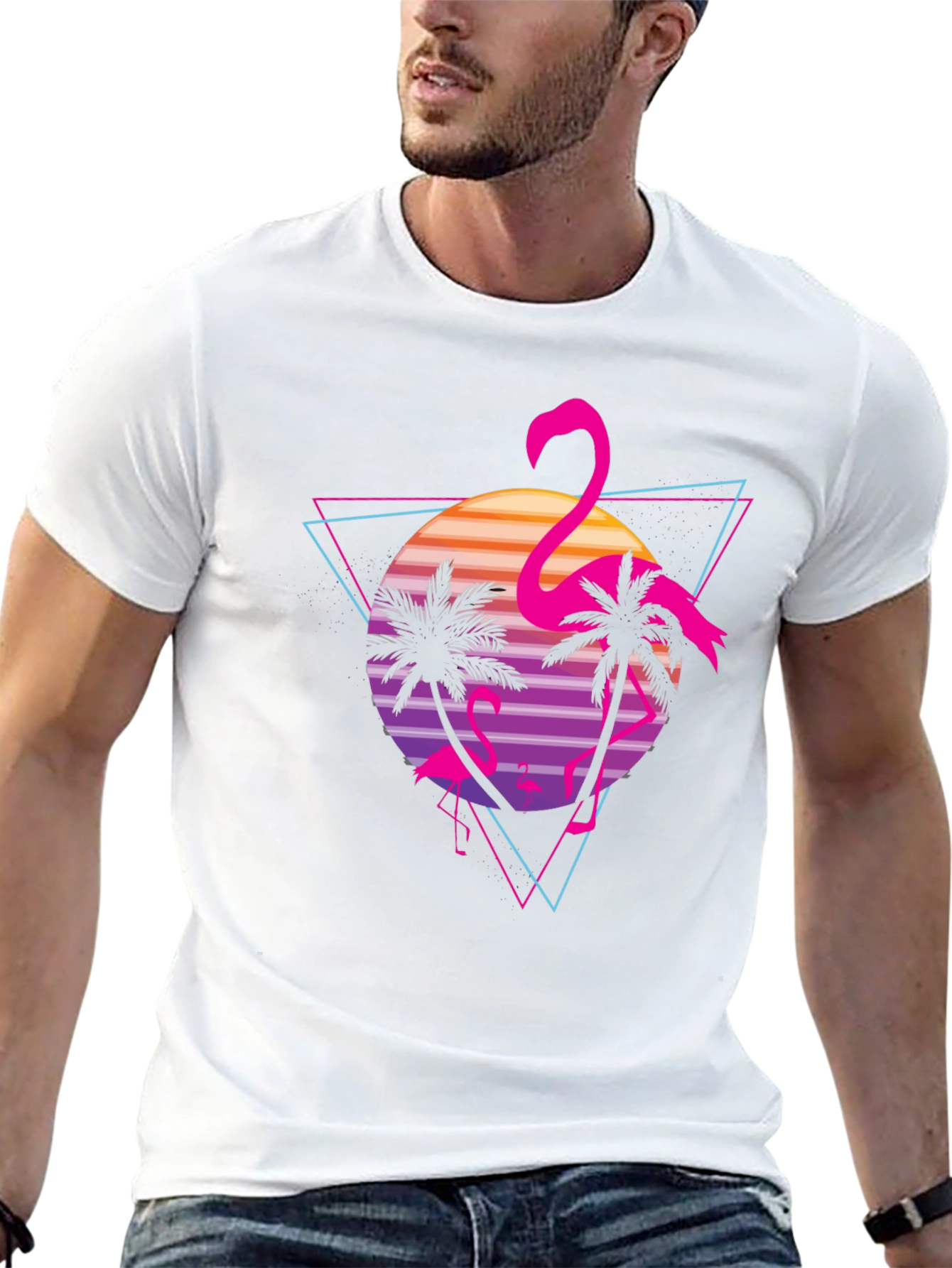 Retro Flamingo Sunset T-Shirt