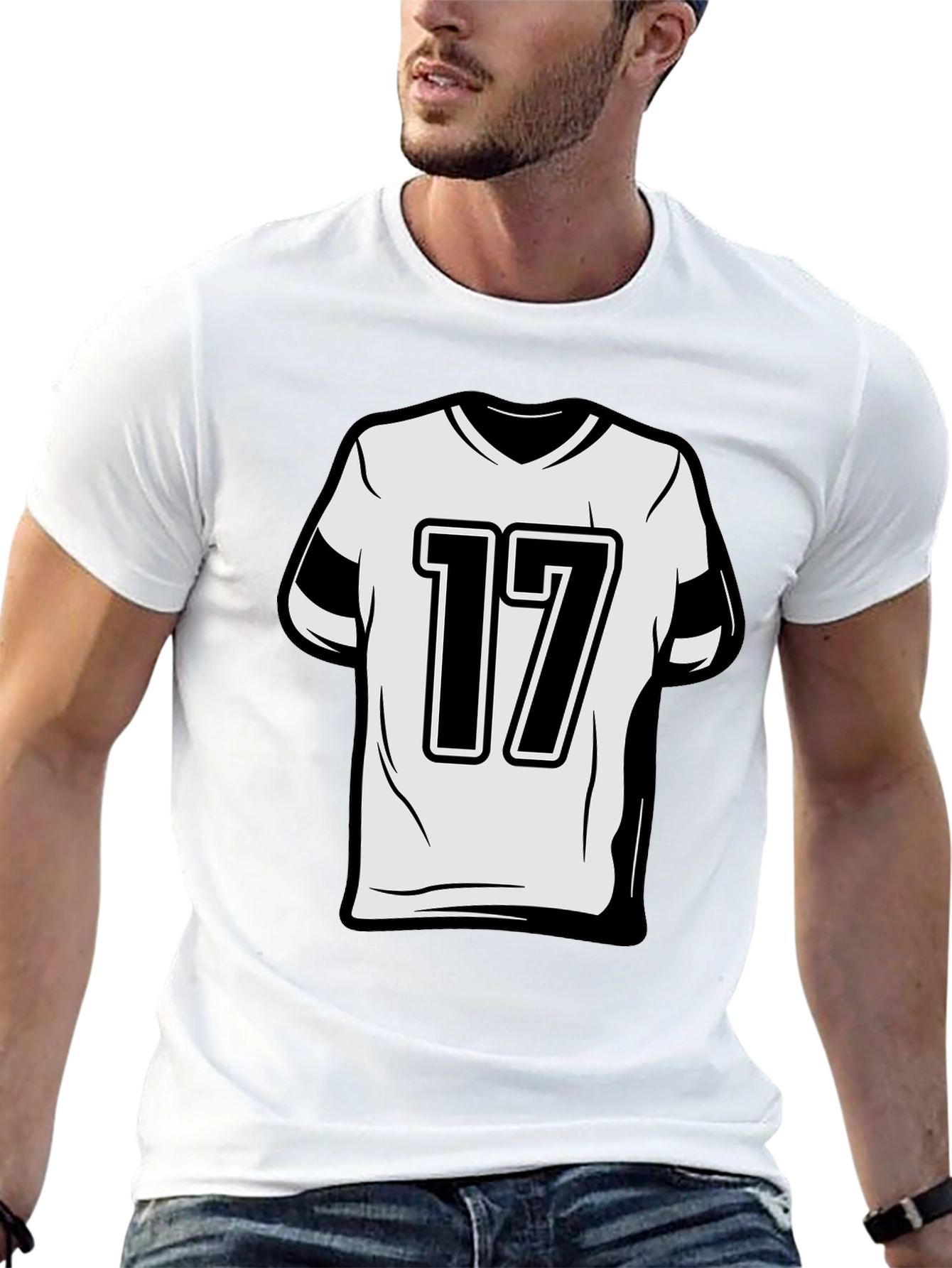 Number 17 Graphic Tee - Sporty Style