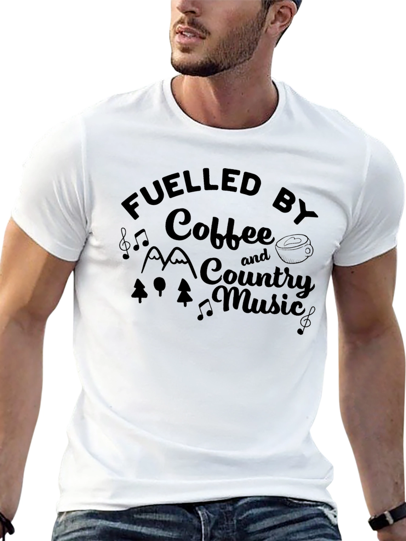 Fuelled By Coffee & Country Music Graphic T-Shirt