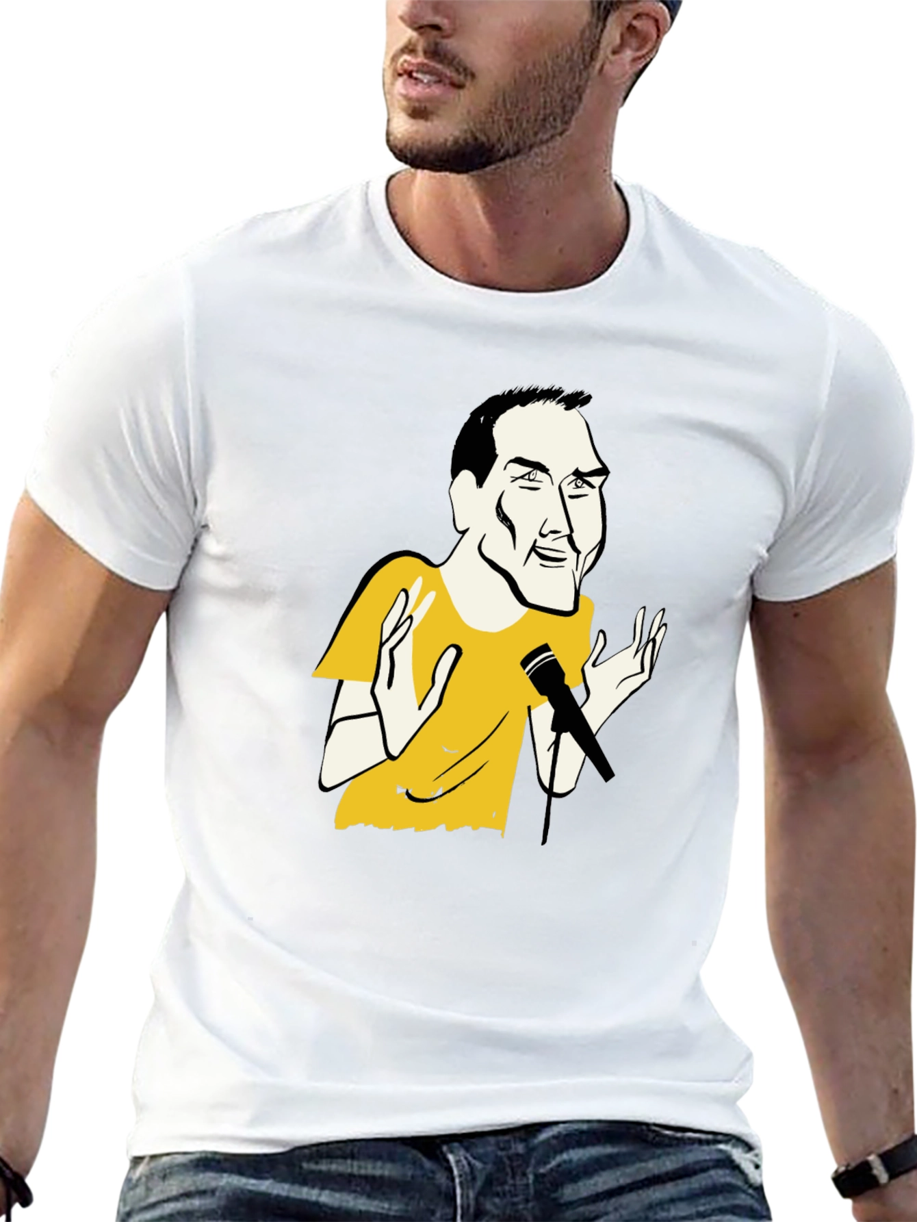 Black T-Shirt with Comedian Graphic