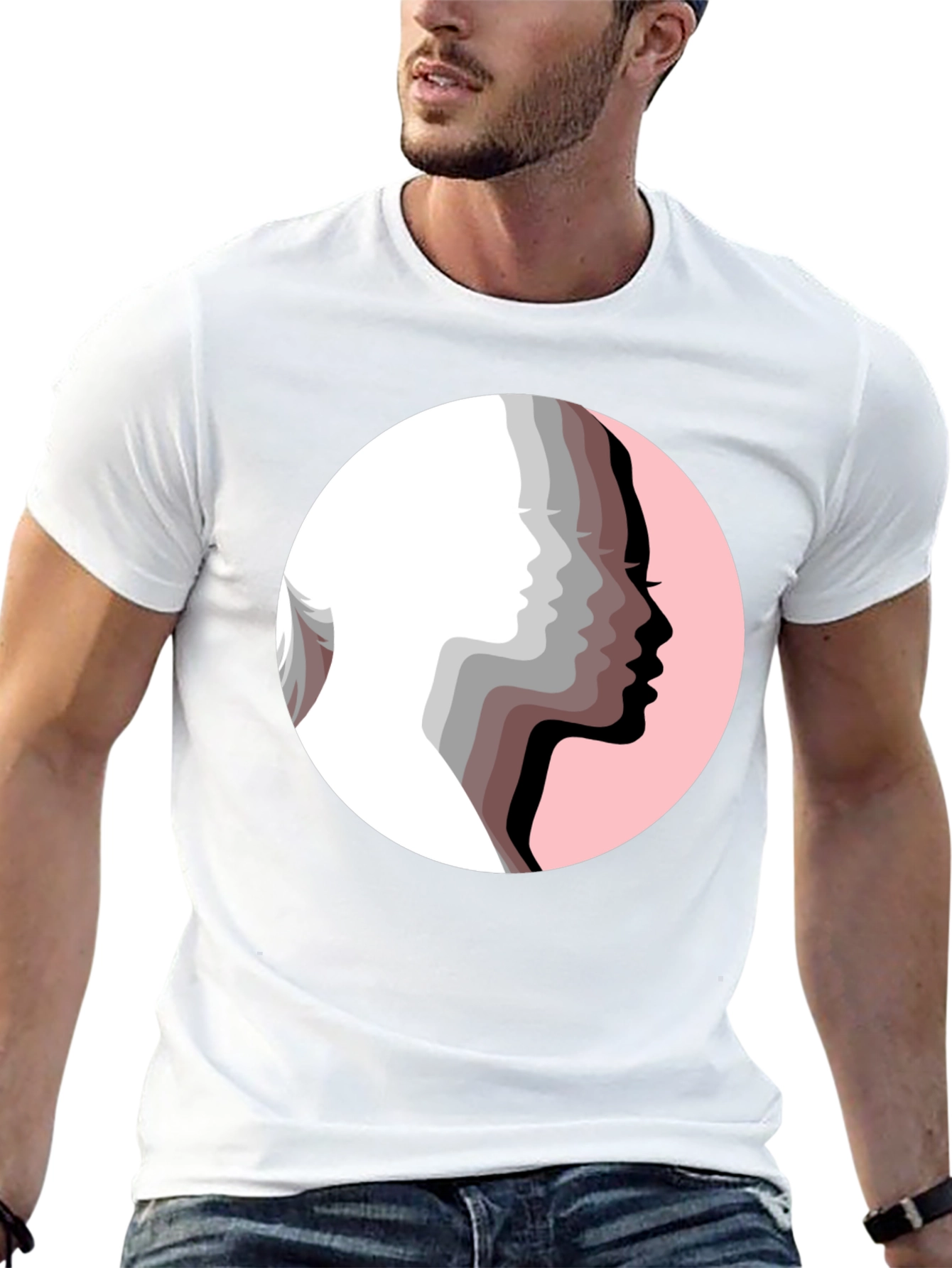 Silhouetted Faces Graphic Tee