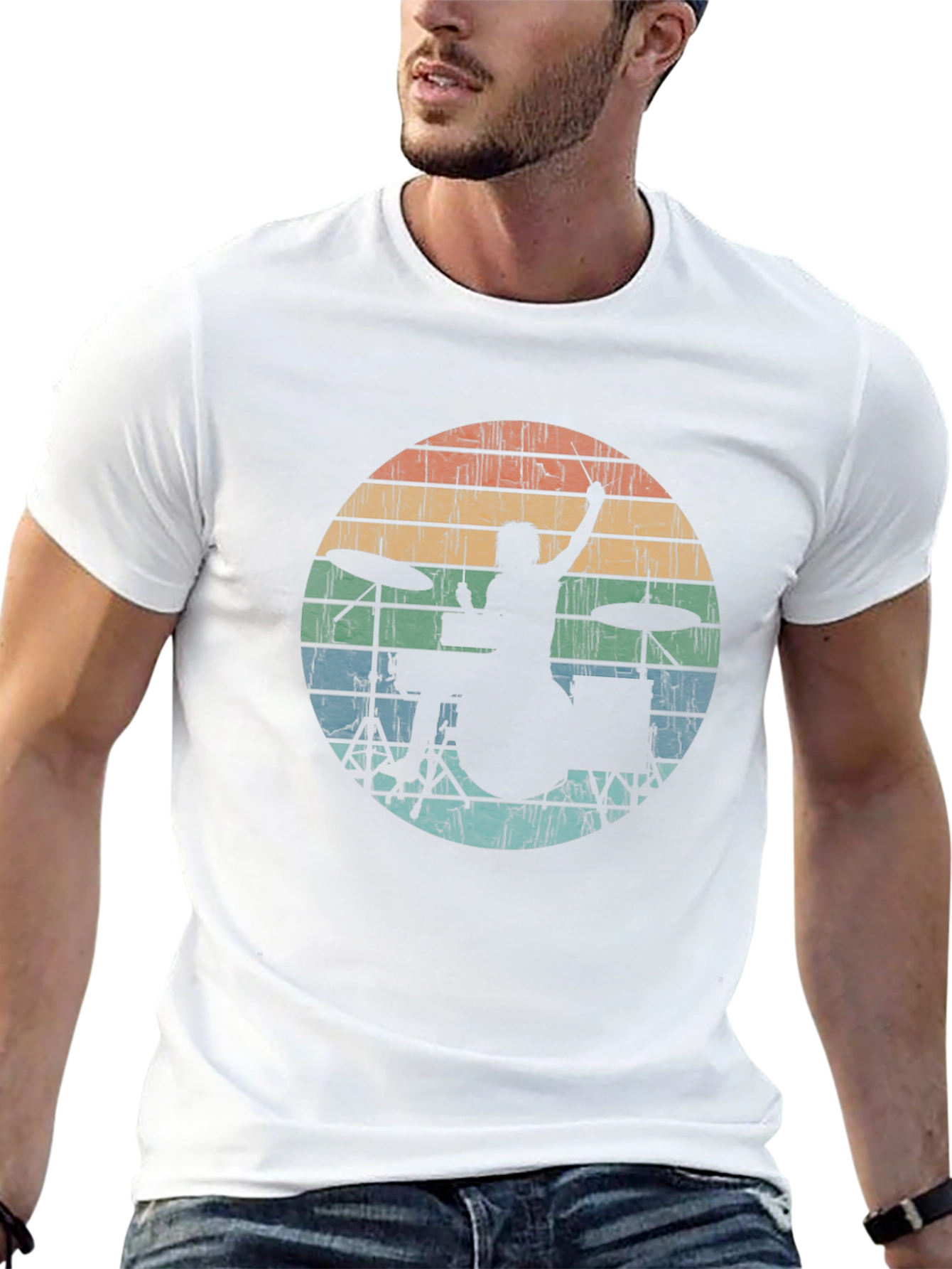 Retro Drummer Silhouette Tee