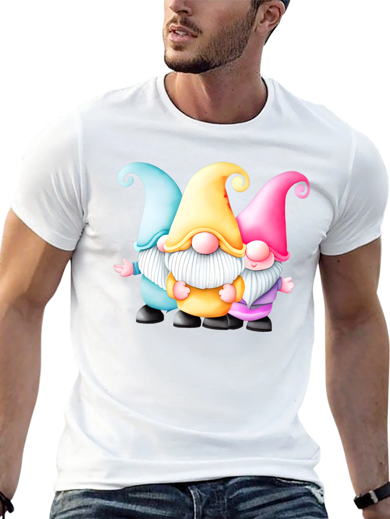 Gnome Trio Graphic T-Shirt - Fun & Festive Tee