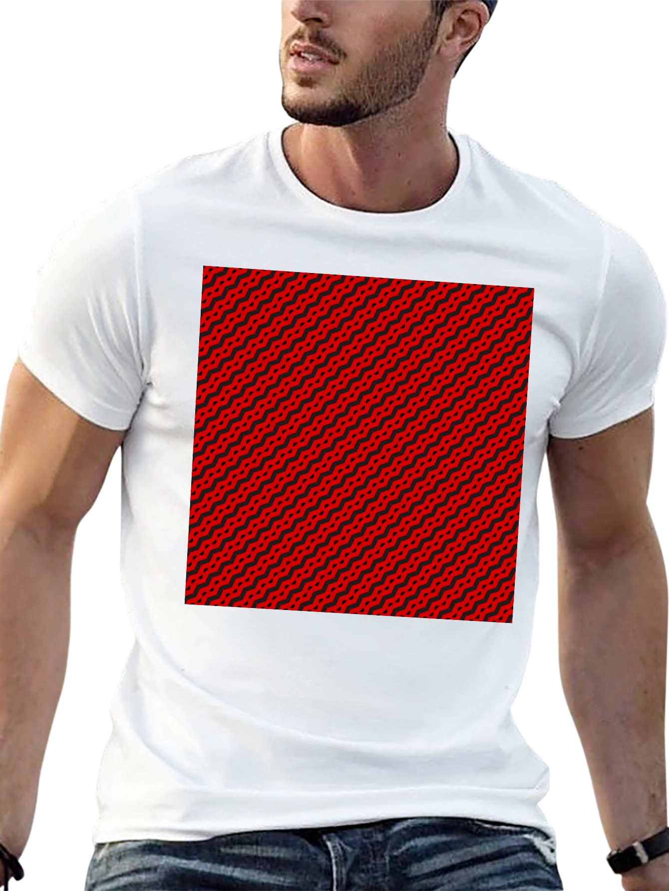 Abstract Pattern Black T-Shirt