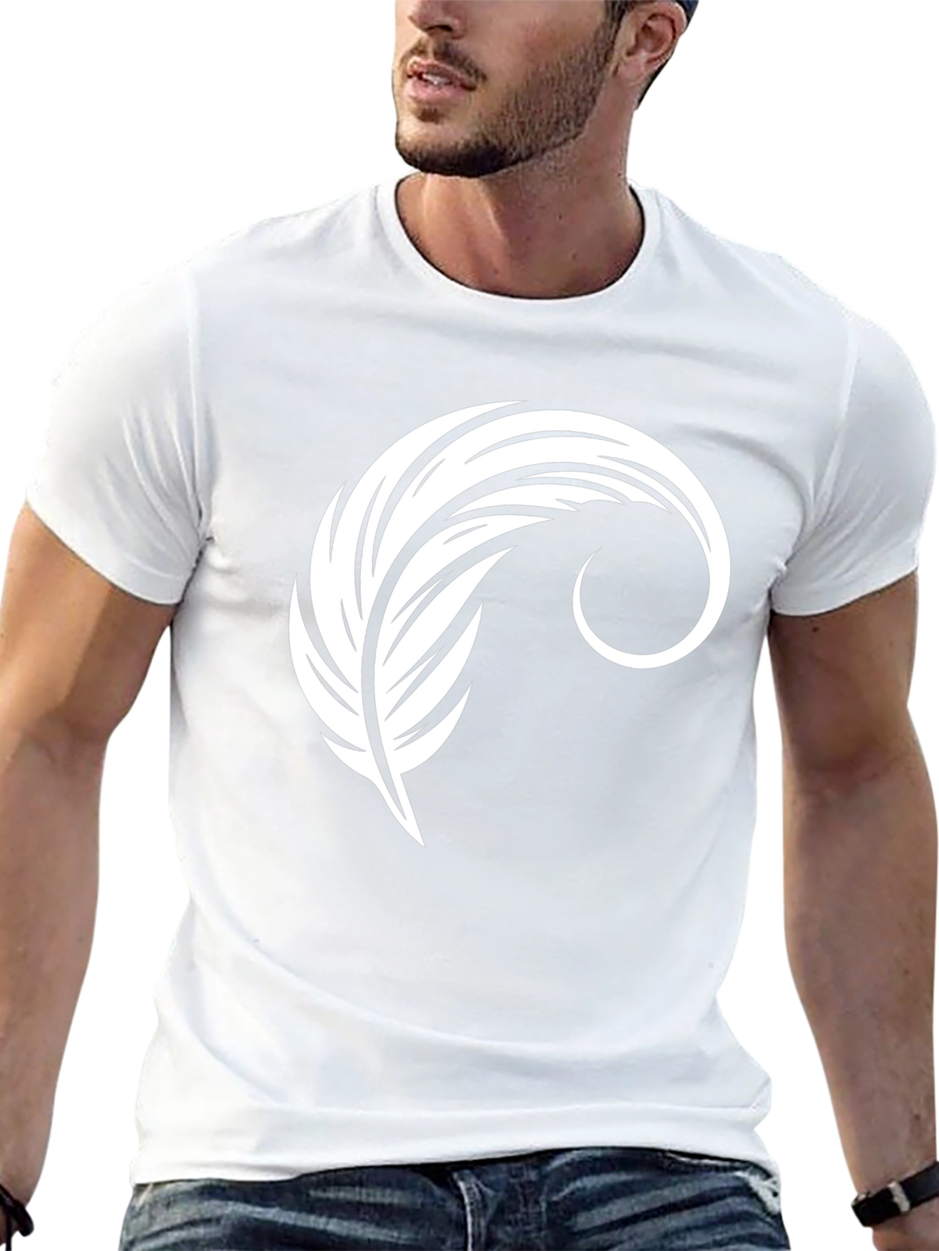 Feather Graphic Black T-Shirt