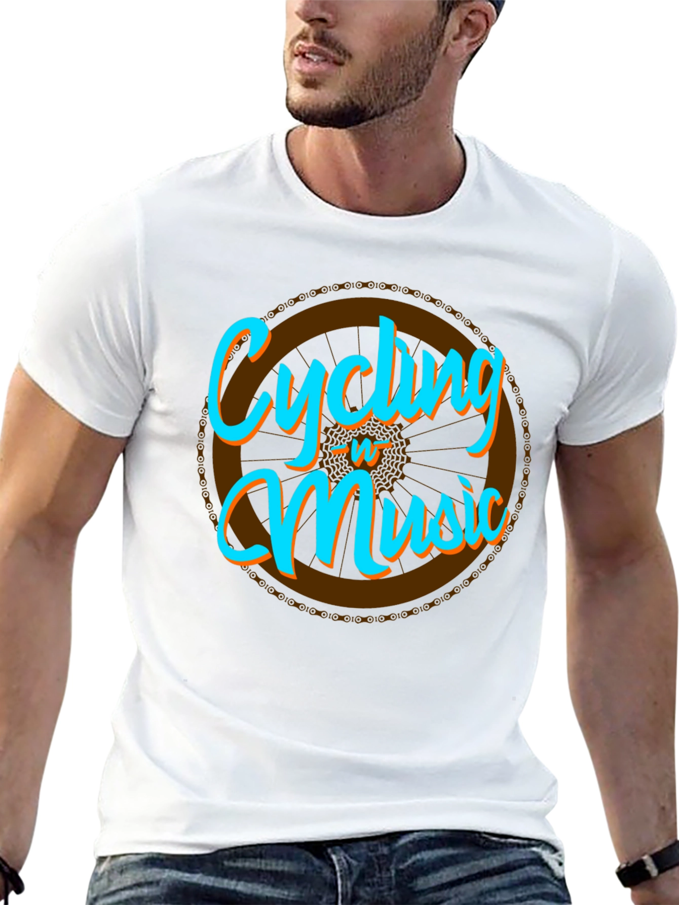 Cycling & Music Graphic T-Shirt - Cool Hobby Tee