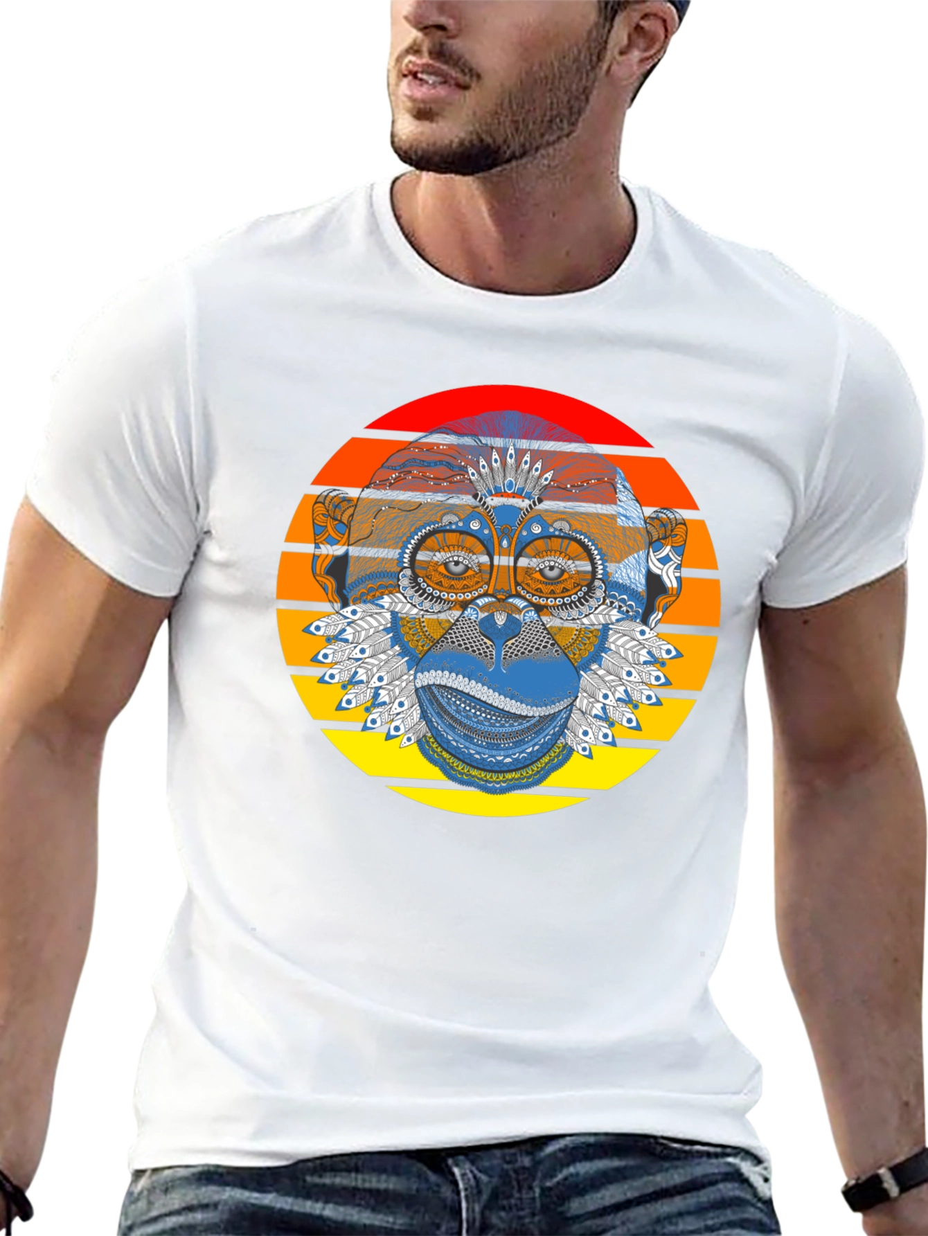 Monkey Graphic Tee - Stylish Retro Design