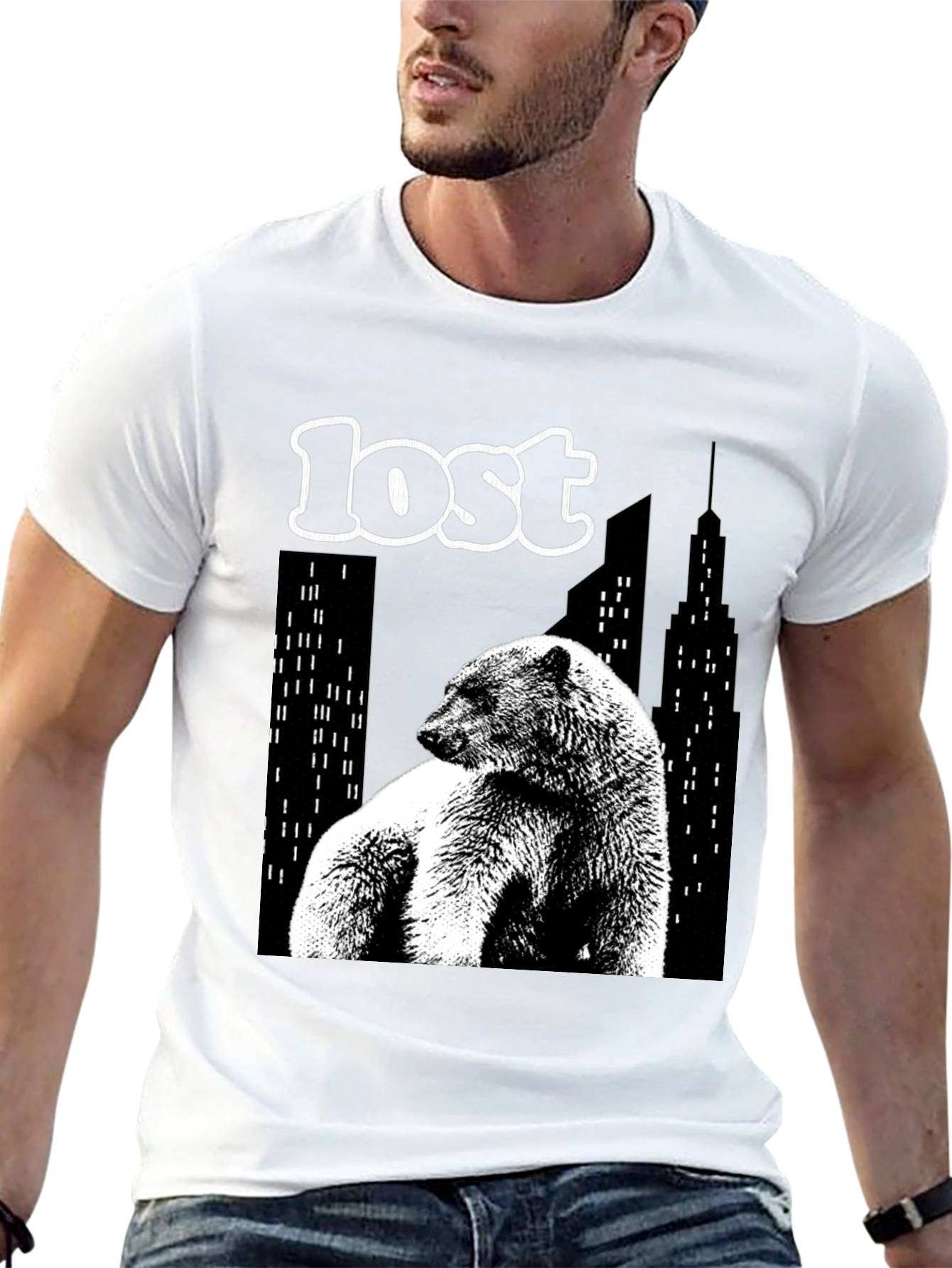 Lost Bear Graphic T-Shirt - Black