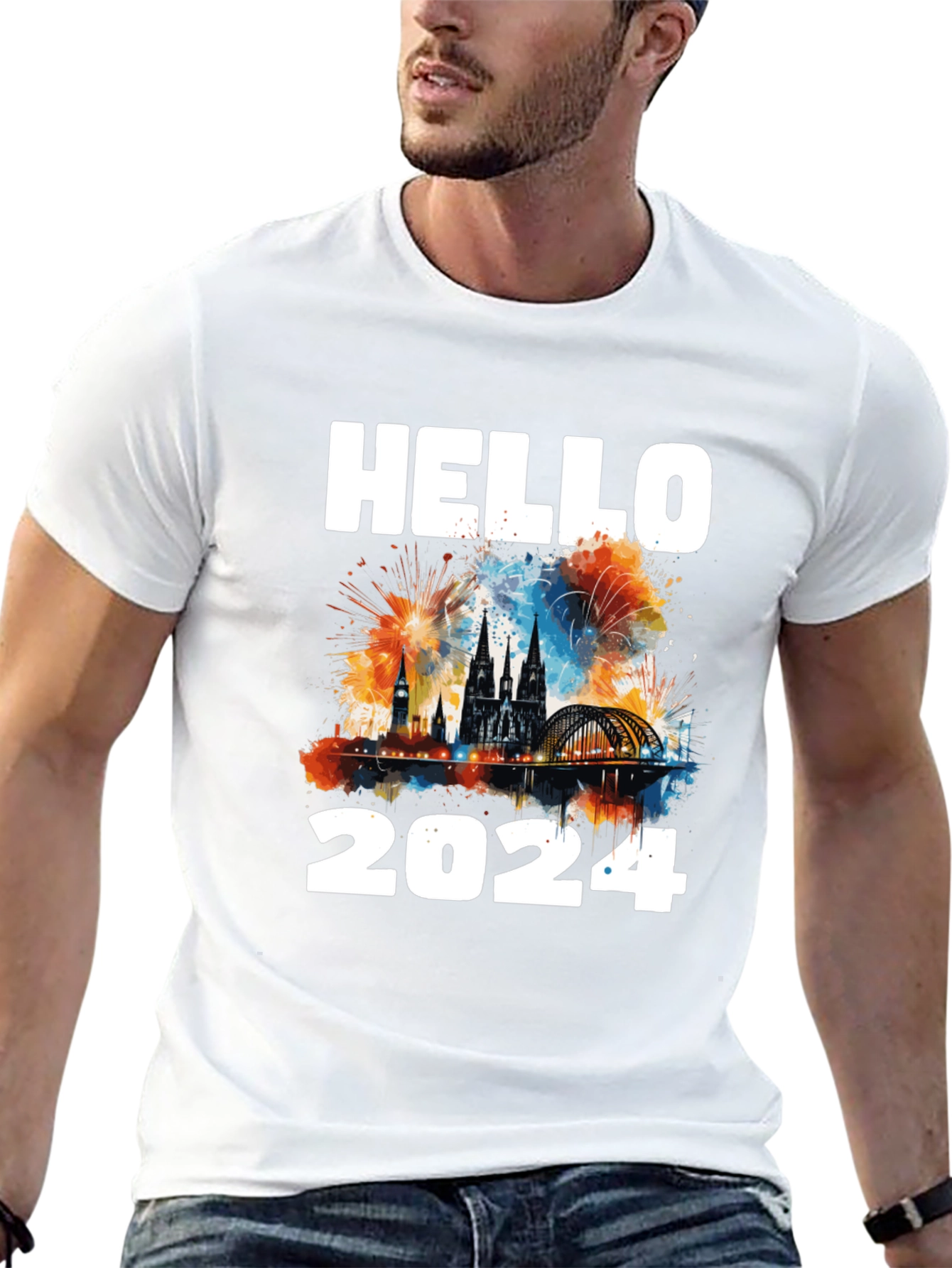 Hello 2024 T-Shirt - Festive New Year Design