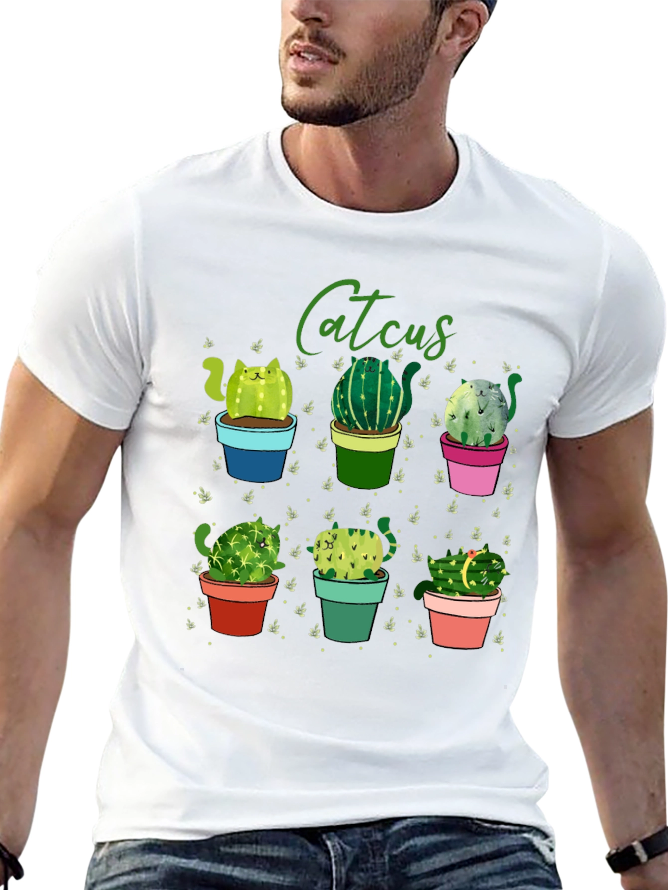 Catcus T-Shirt: Cute Cactus Cat Design