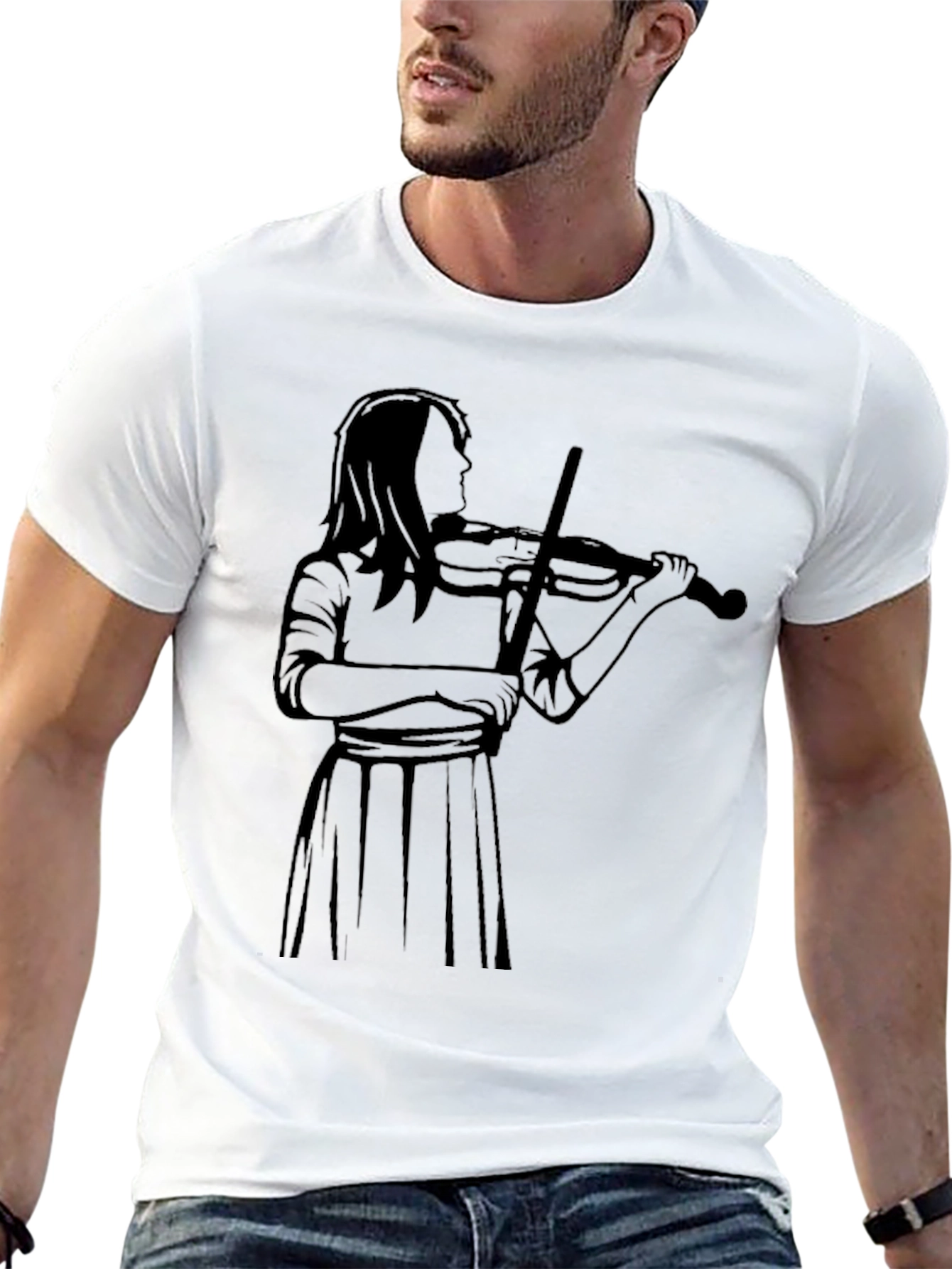Violinist Graphic Tee - Black