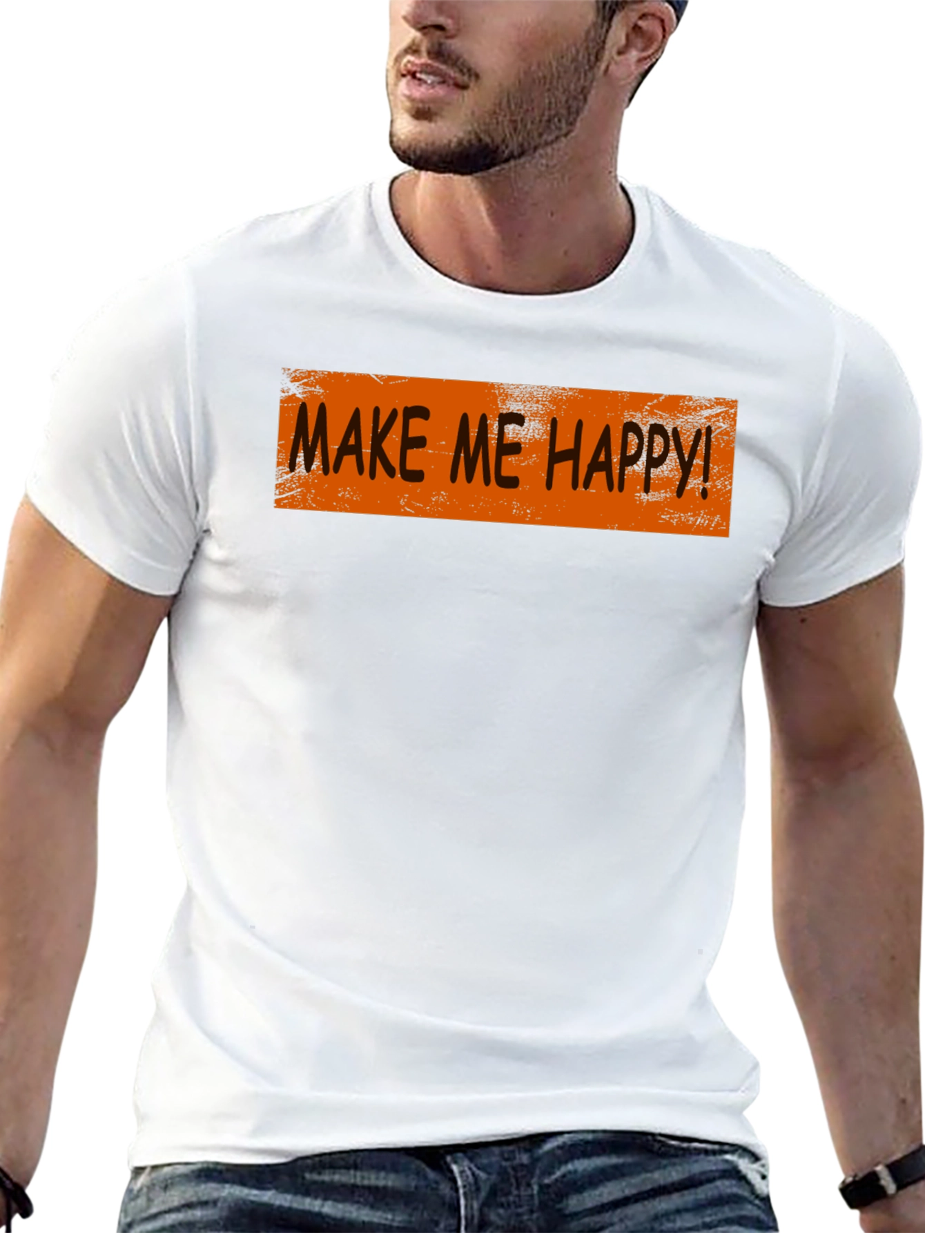 Make Me Happy Graphic Tee - Trendy Casual Style