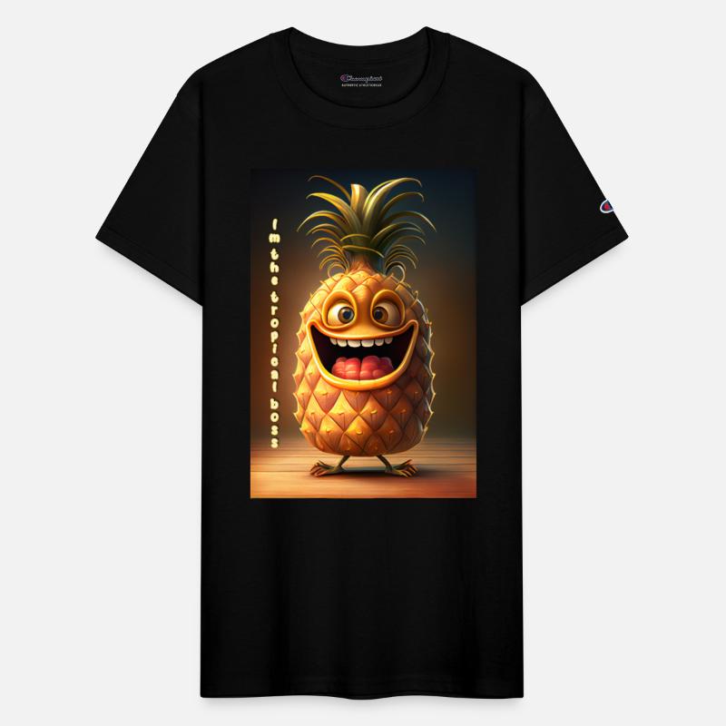 Cheerful Pineapple Caricature - Happy-Go-Lucky