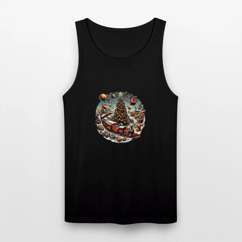 Christmas Toy Train Circling the Tree