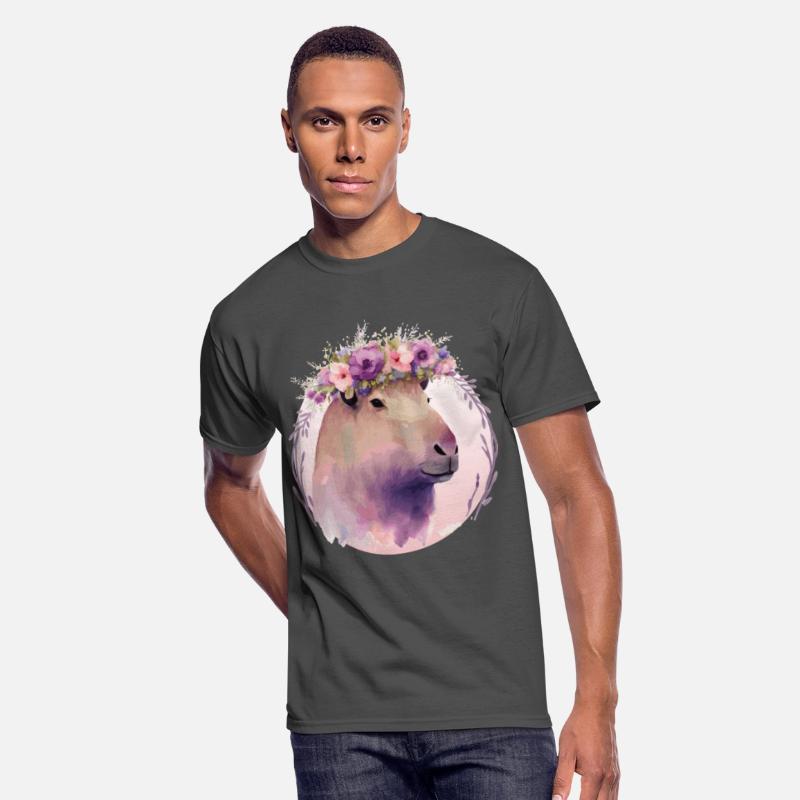 Cute Capybara Rodent Flower Crown Floral Watercolo