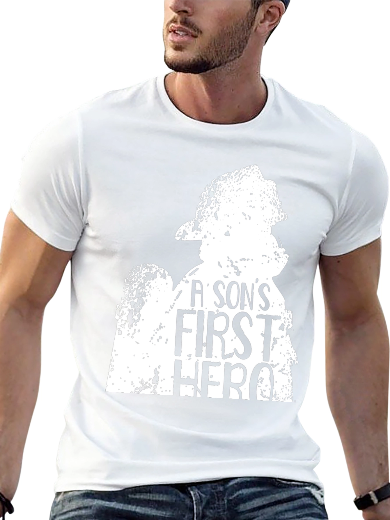 Firefighter Sons First Hero Black T-Shirt