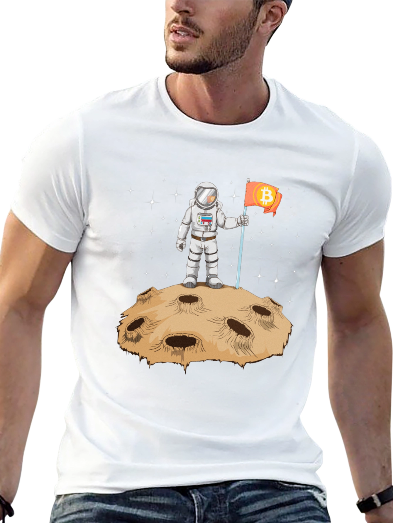 Bitcoin to the Moon T-Shirt - Astronaut Design