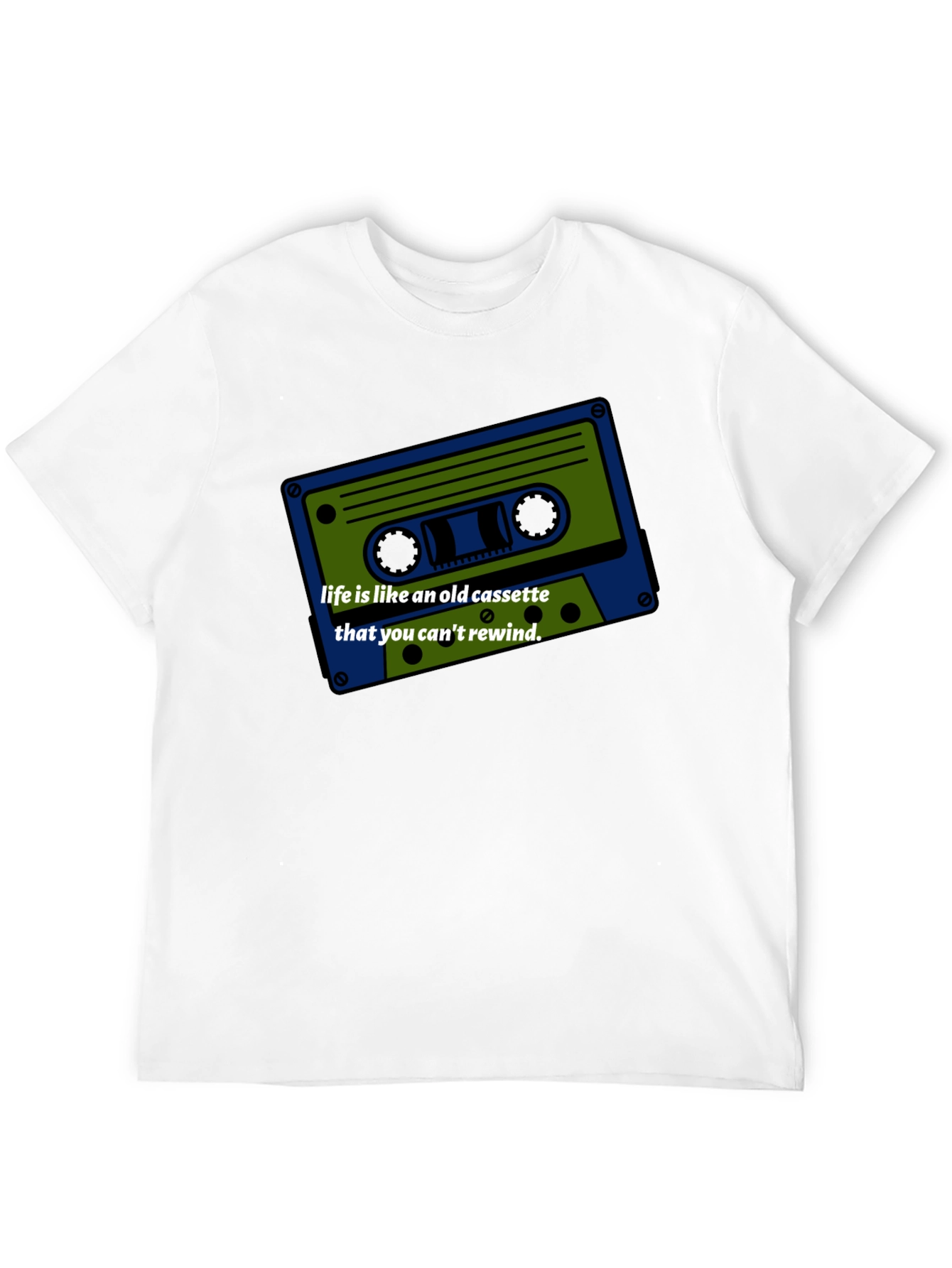 Retro Cassette Tape Graphic Tee - Lifes Unrewindable