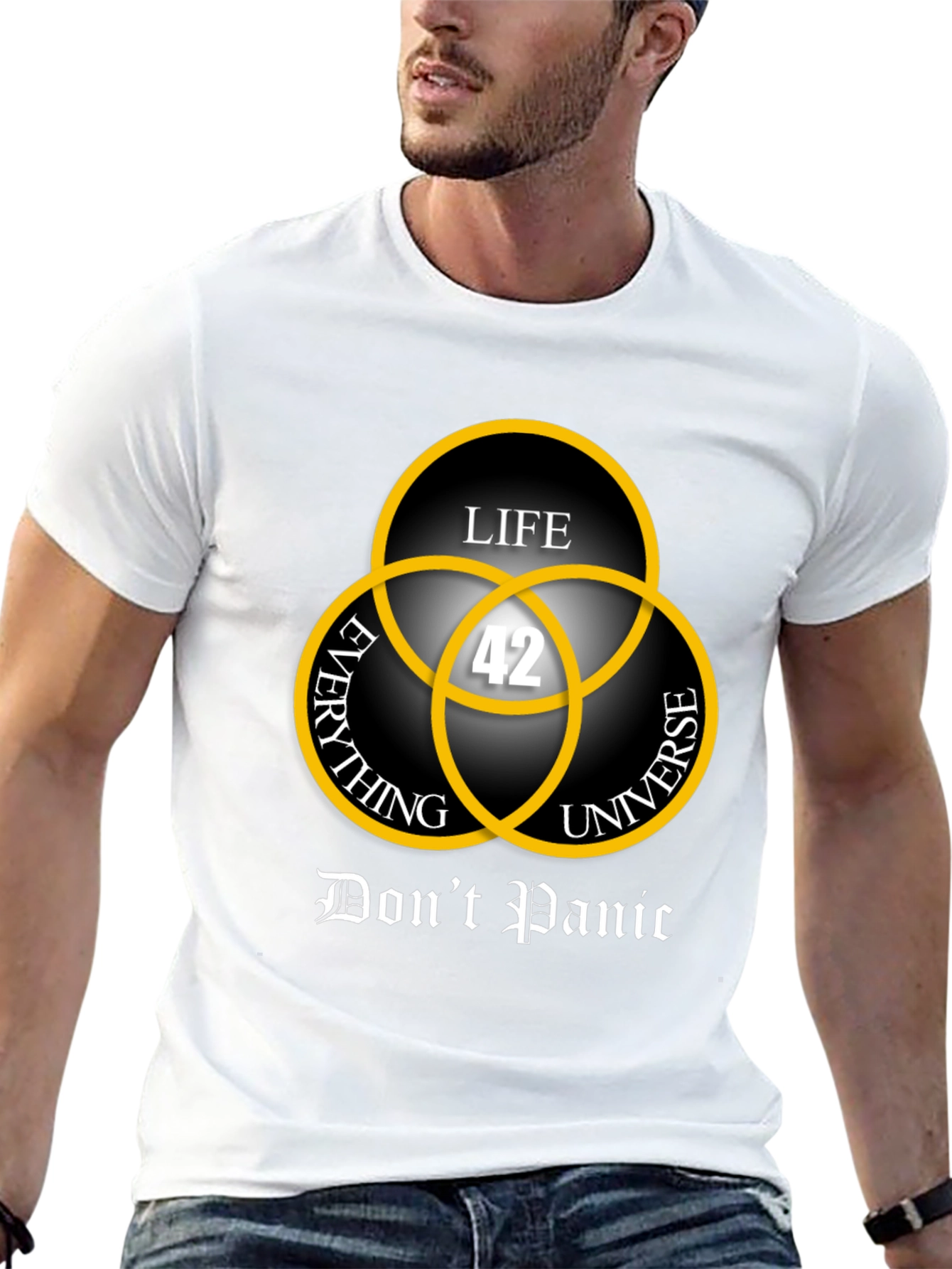 Dont Panic T-Shirt: Life Universe Everything & 42