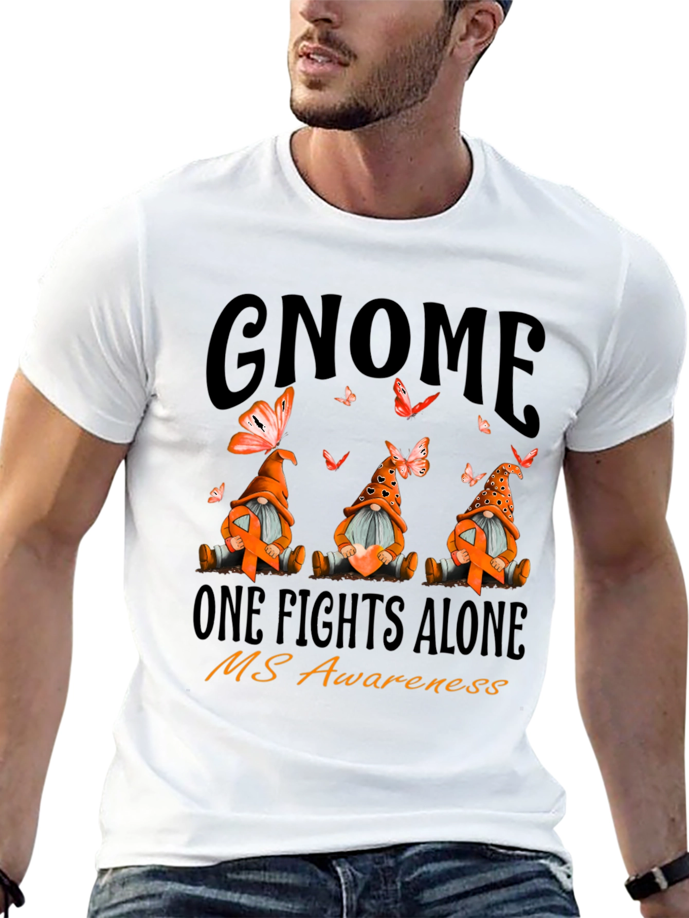 MS Awareness Gnome T-Shirt - One Fights Alone