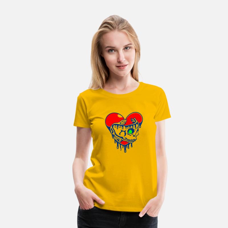 Dead Heart Skull Vector Three Colors