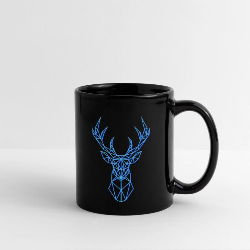 Deer Head Geometric Polygon Neon Blue Antlers
