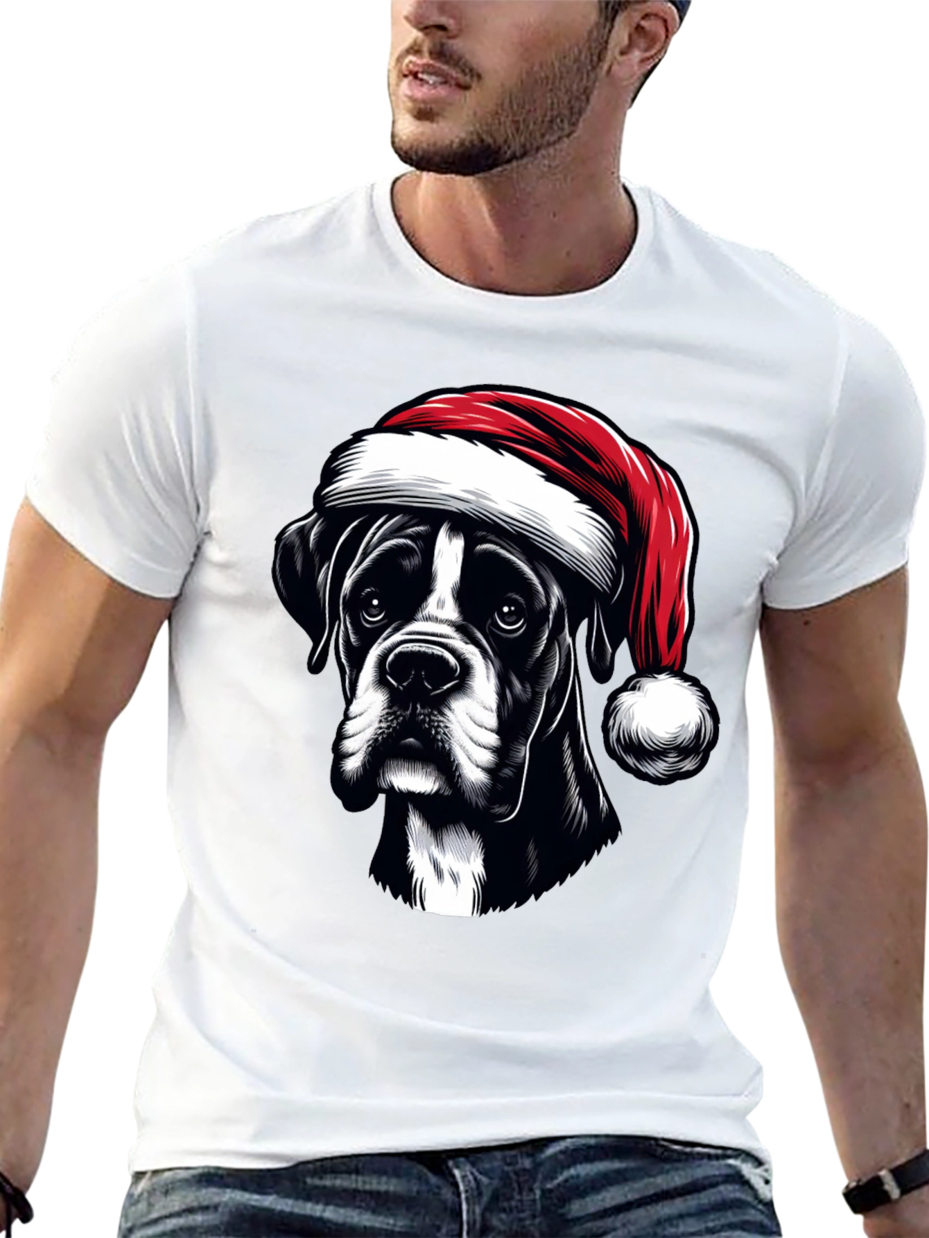 Christmas Dog Graphic Tee - Holiday Cheer