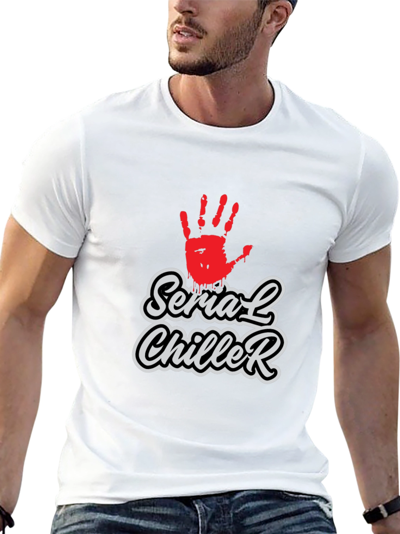 Serial Chiller Graphic Print Black T-Shirt