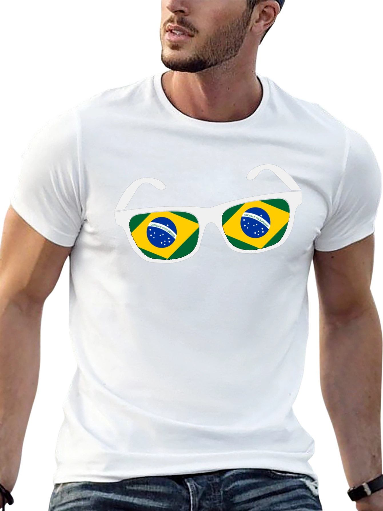 Brazil Flag Sunglasses Graphic Tee