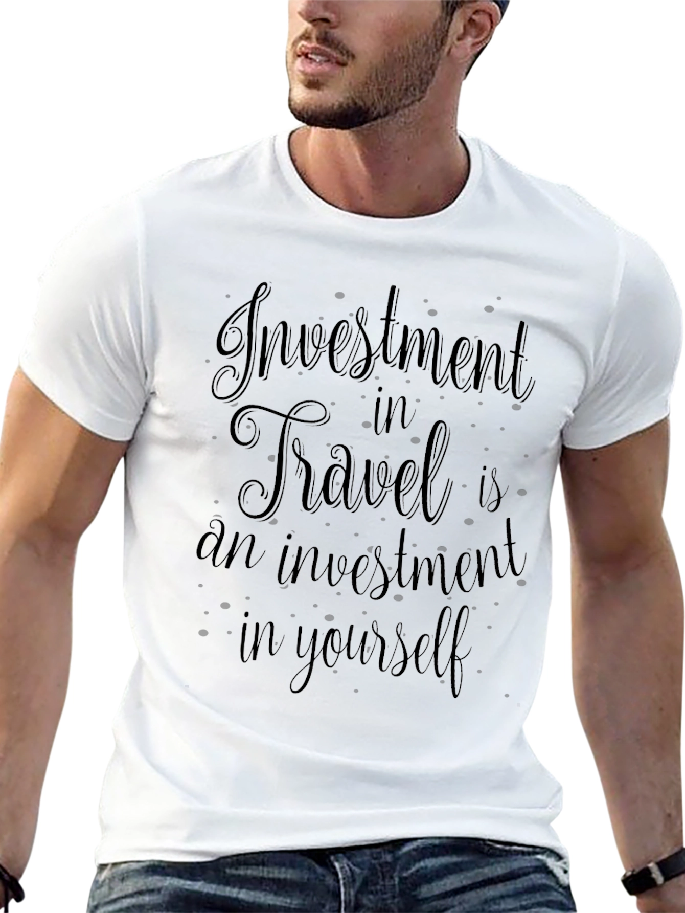 Travel Investment T-Shirt - Stylish Black Tee
