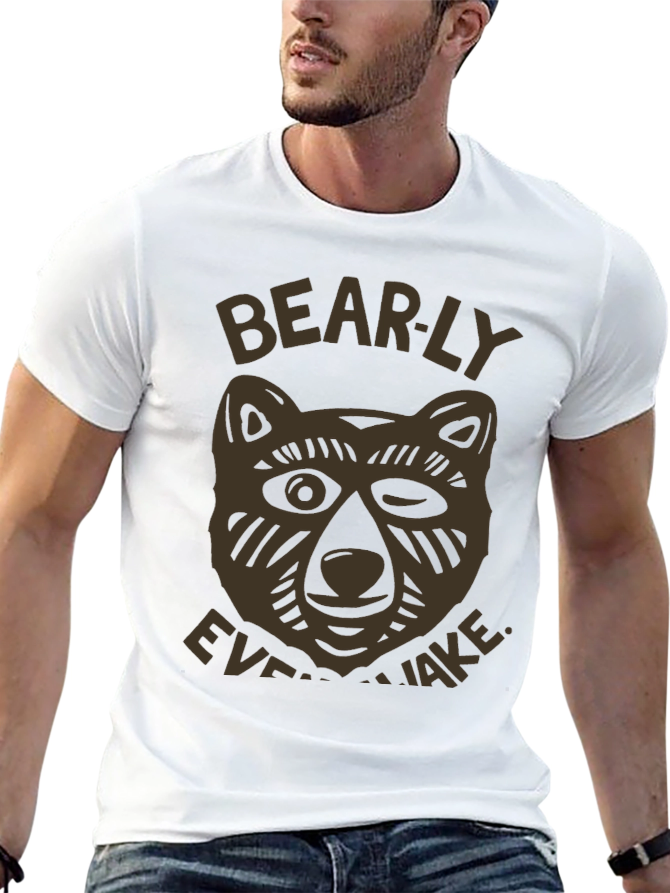 Bearly Awake Graphic T-Shirt - Mens Black Tee