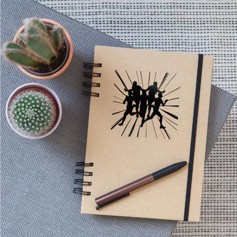 Fast runners at the finish line in competition