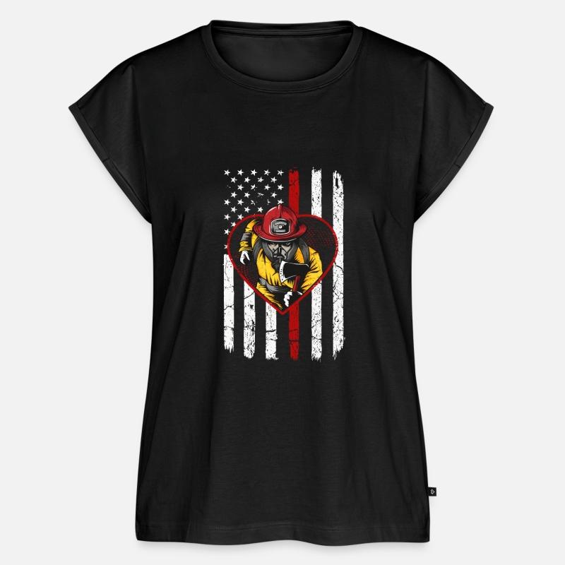 Fireman Firefighter Us Flag The Thin Red Line