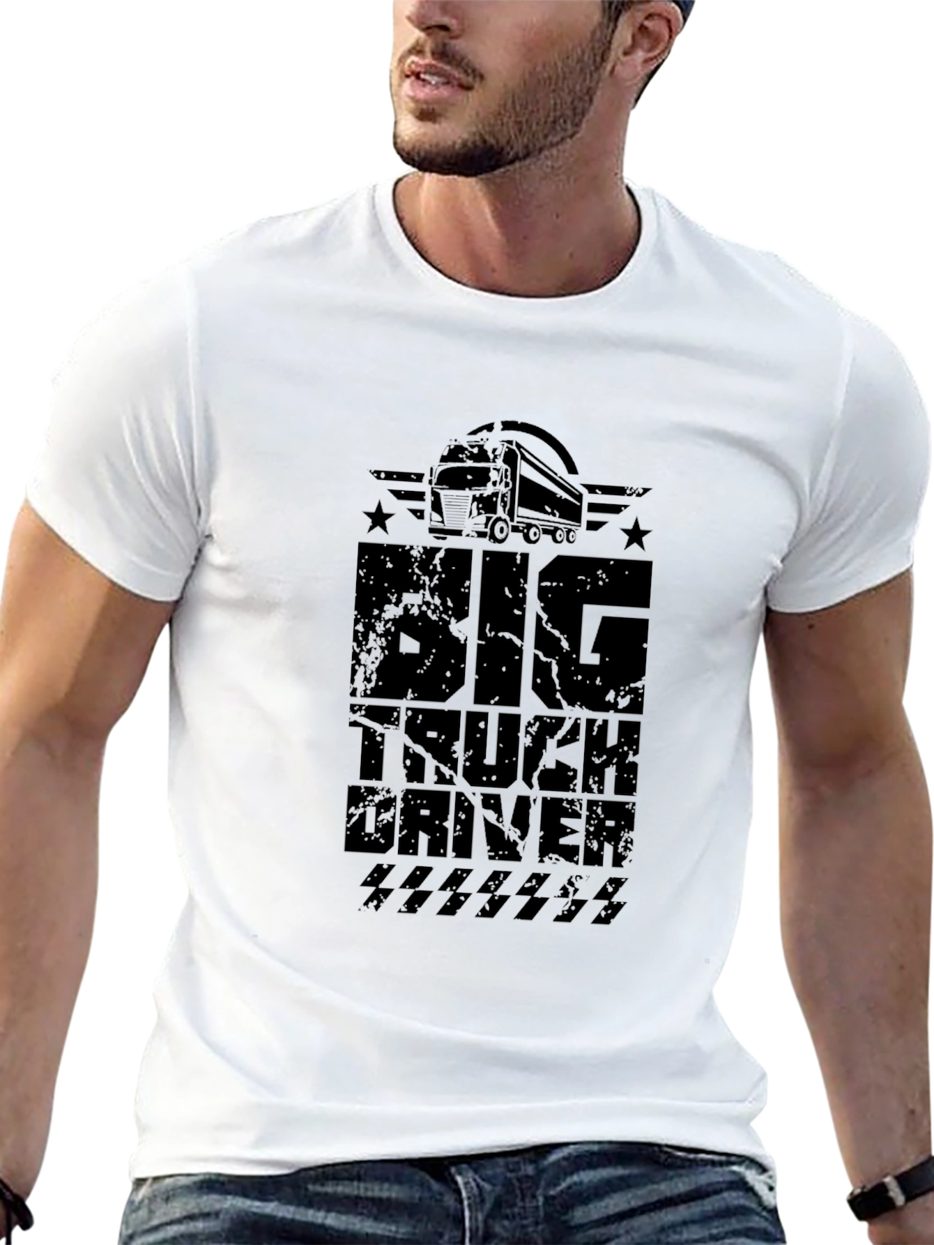 Big Truck Driver Graphic Tee - Black