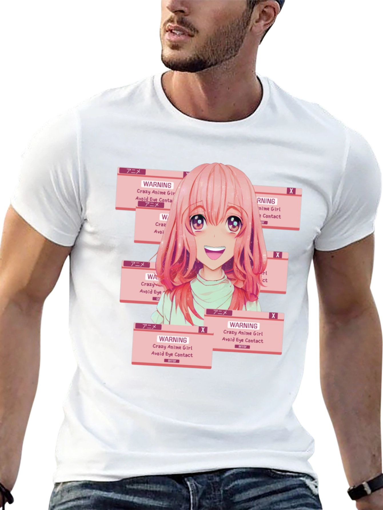 Anime Girl Warning Graphic Tee