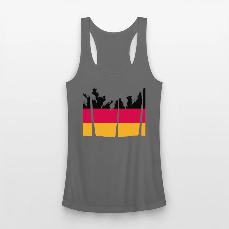 Germany Flag Black Red Gold Palms German Stripes