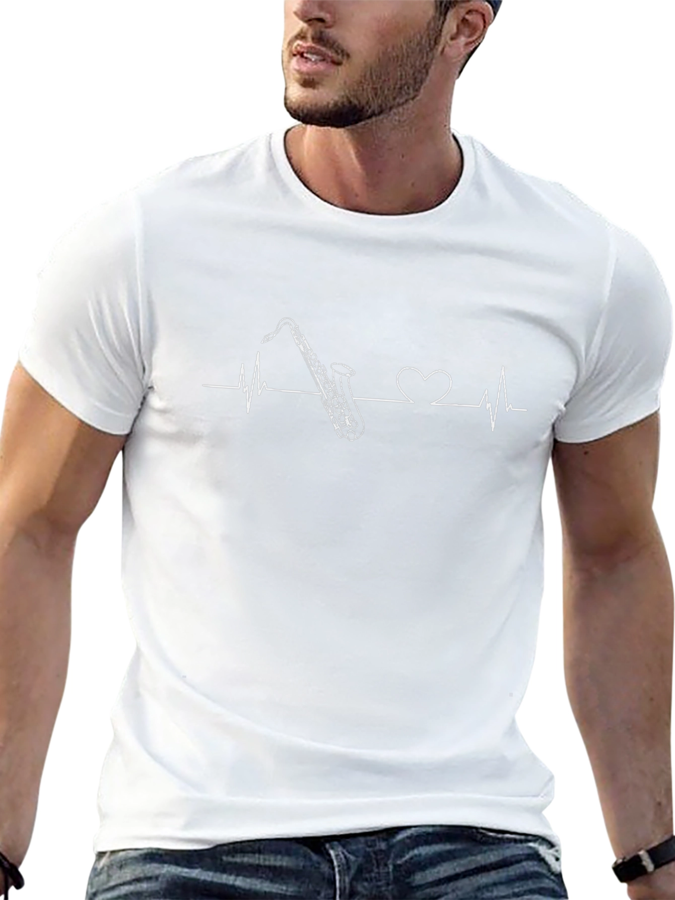 Saxophone Heartbeat Graphic Tee