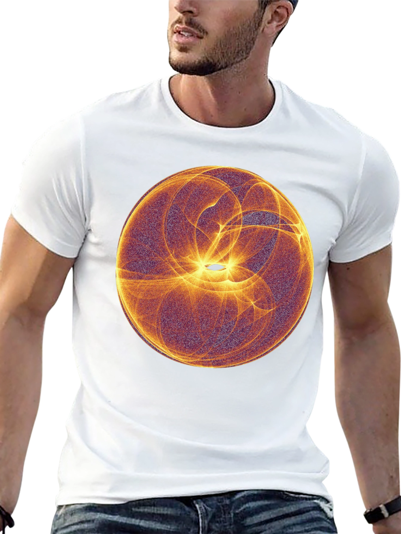 Abstract Orb Graphic Black T-Shirt