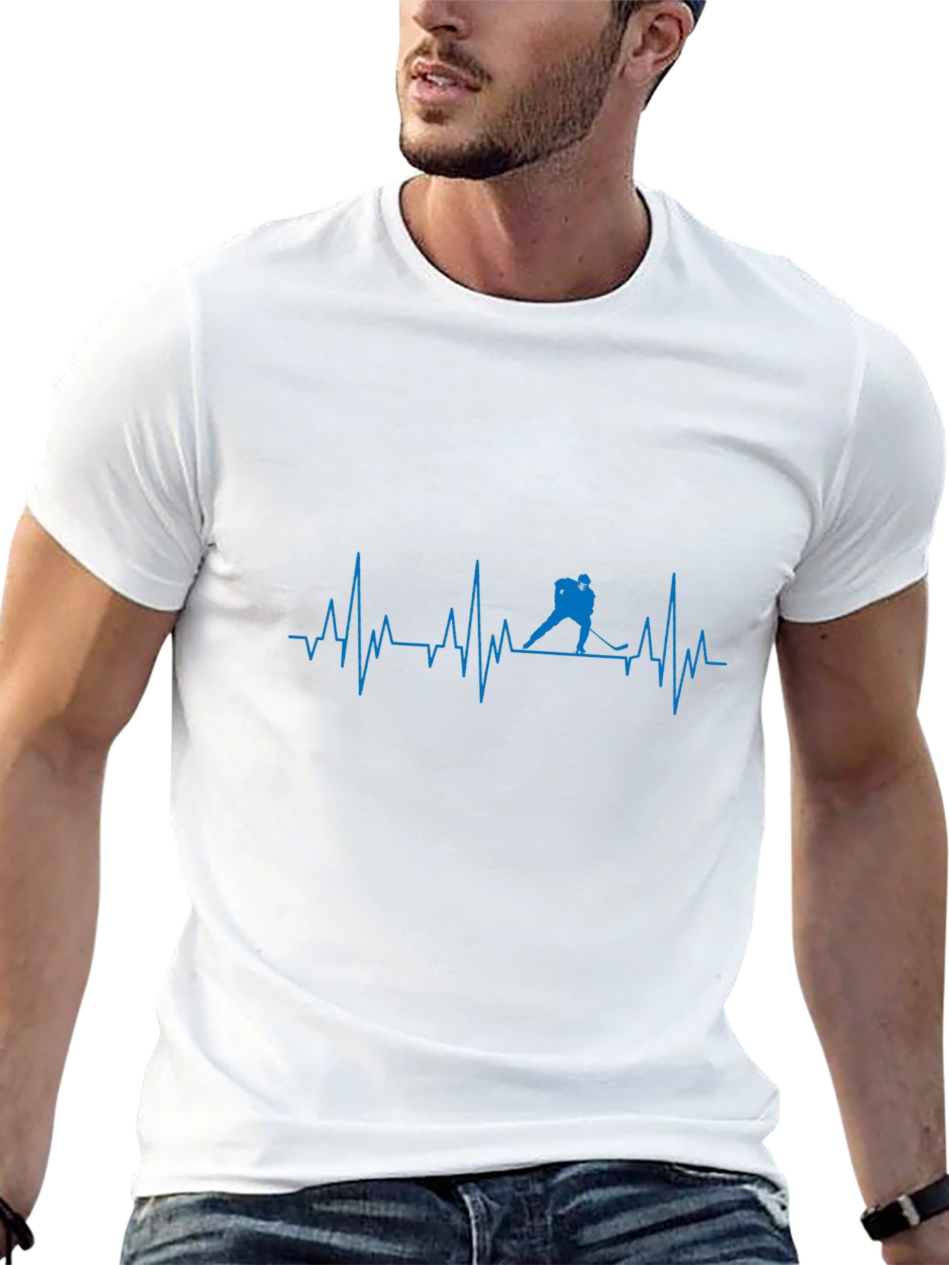 Hockey Heartbeat T-Shirt - Black Cotton Tee