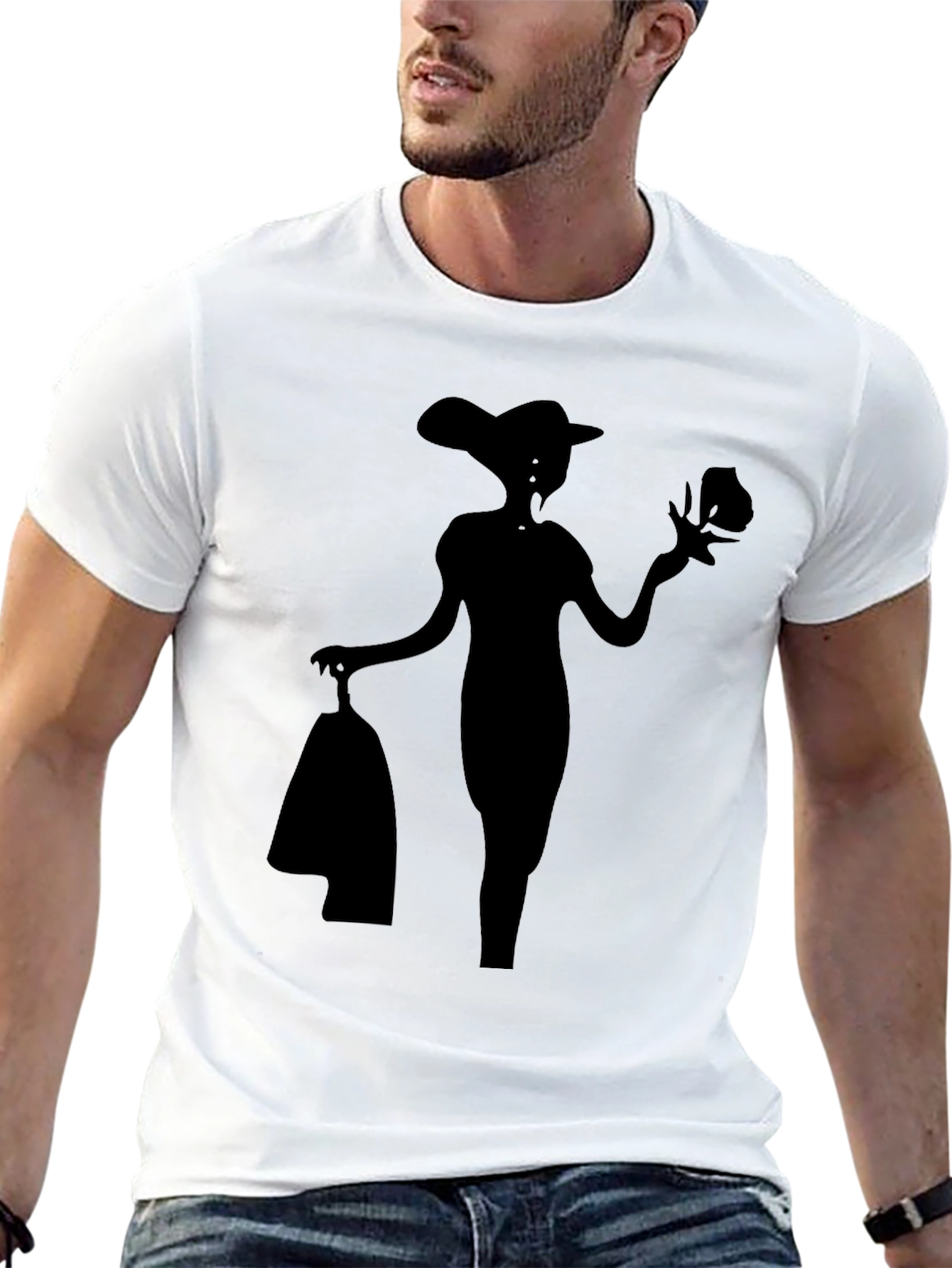 Silhouette Figure Graphic Black T-Shirt