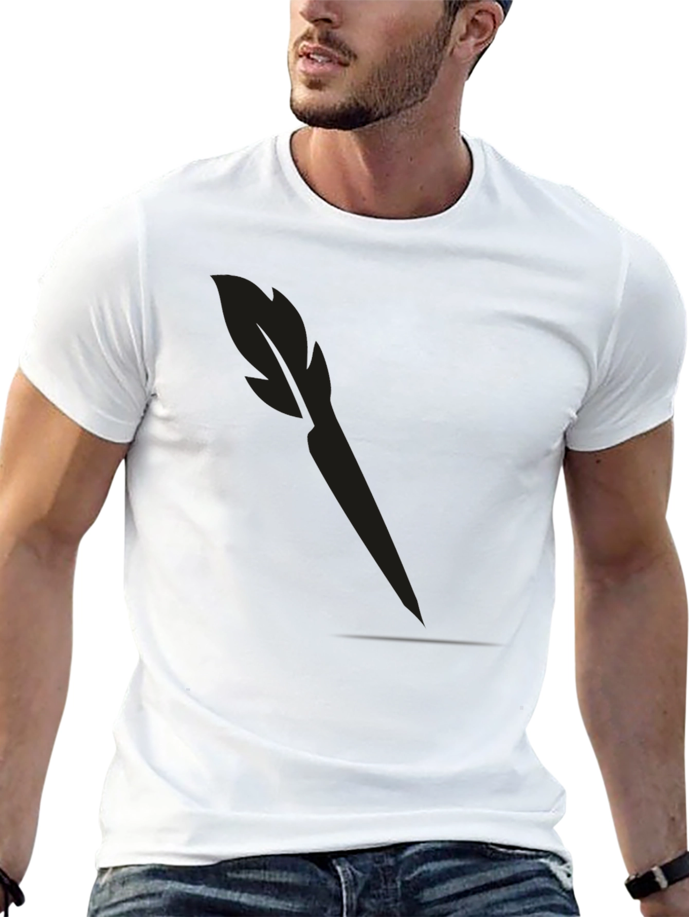 Mens Solid Black Dart T-Shirt