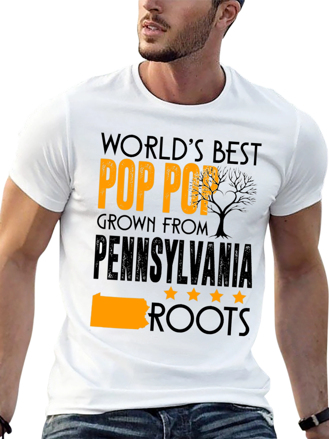 Worlds Best Pop Pop Pennsylvania Roots T-Shirt
